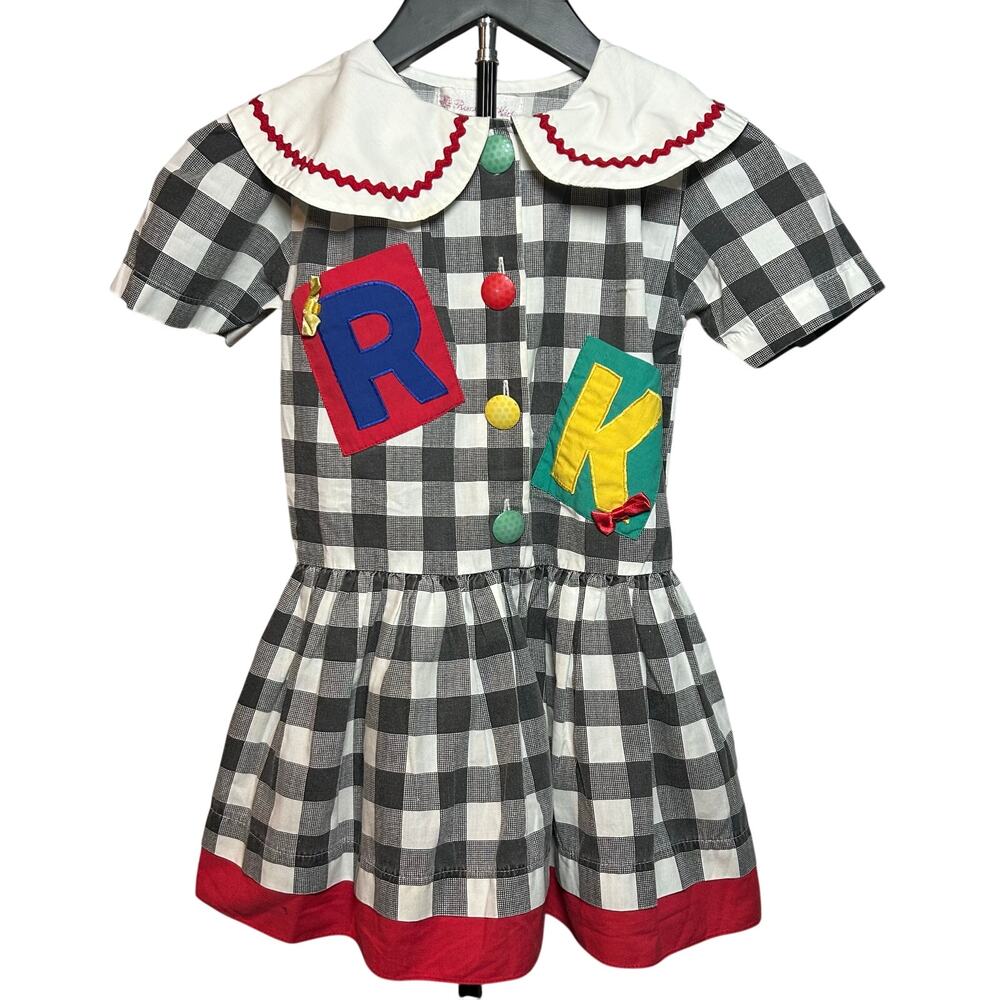 VTG Rachels Kids Novelty Dress Black Size 5 Peter Pan Collar Kidcore
